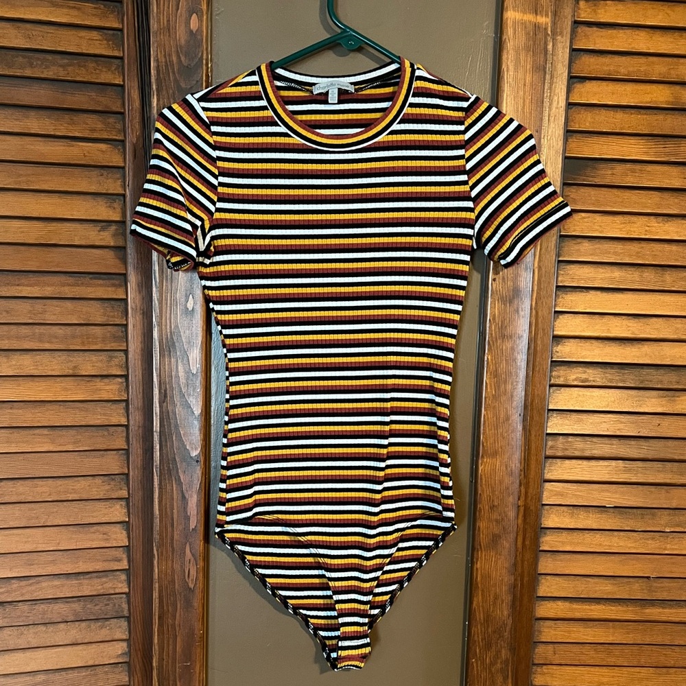 Charlotte Russe Fall Toned Striped Bodysuit
